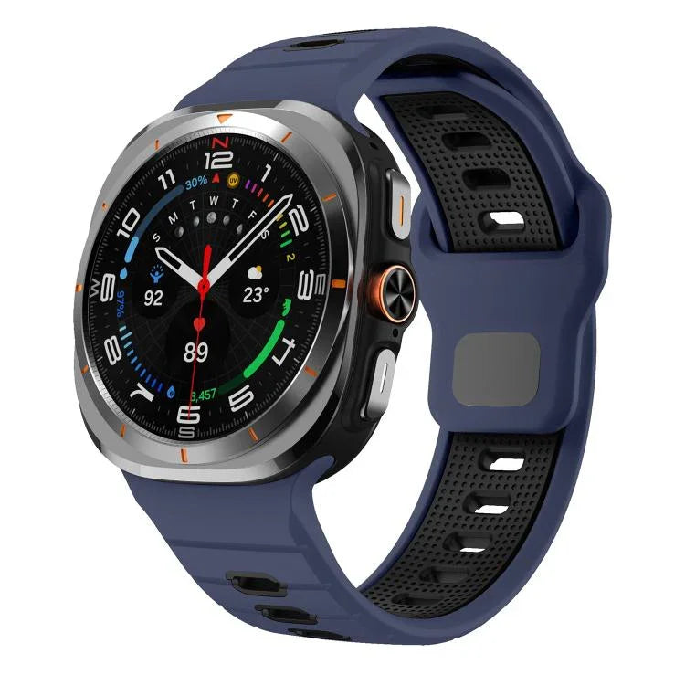 Bracelet de montre en silicone à rayures horizontales et boucle inversée, pour Samsung Galaxy Watch Ultra 47mm / Ultra 2025