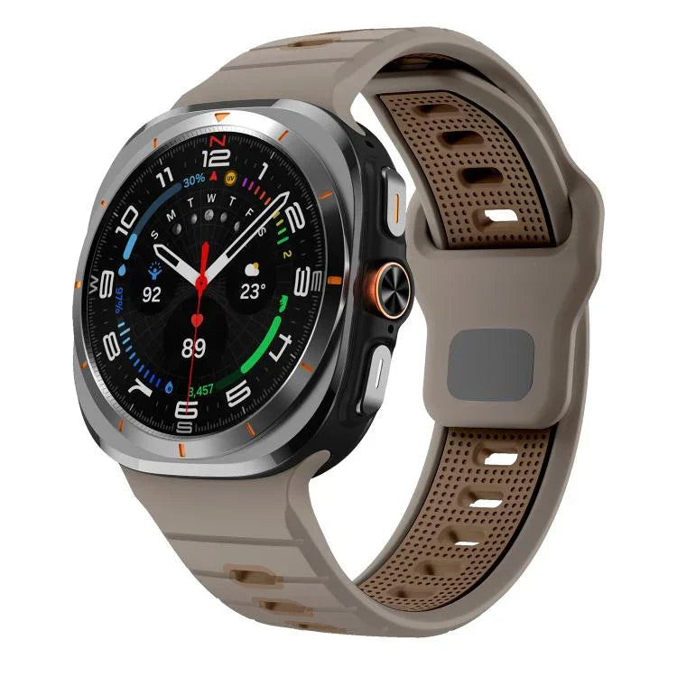 Bracelet de montre en silicone à rayures horizontales et boucle inversée, pour Samsung Galaxy Watch Ultra 47mm / Ultra 2025