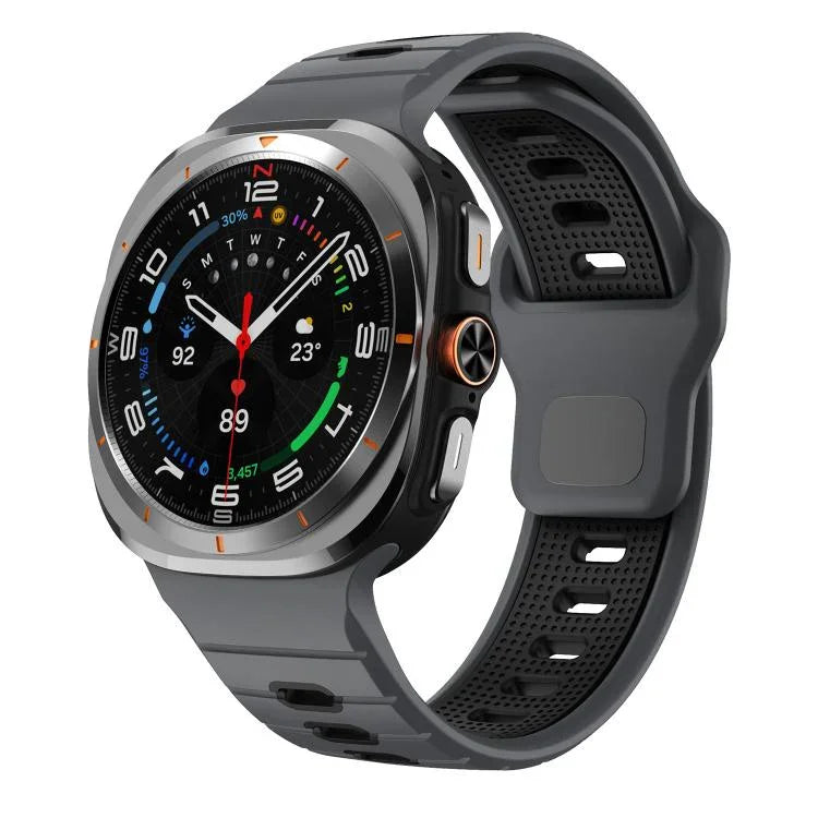 Bracelet de montre en silicone à rayures horizontales et boucle inversée, pour Samsung Galaxy Watch Ultra 47mm / Ultra 2025