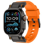 Bracelet de montre Kalebol Outdoor Explorer en TPU avec connecteur métallique, compatible avec Apple Watch 46 mm / 49 mm / 45 mm / 44 mm
