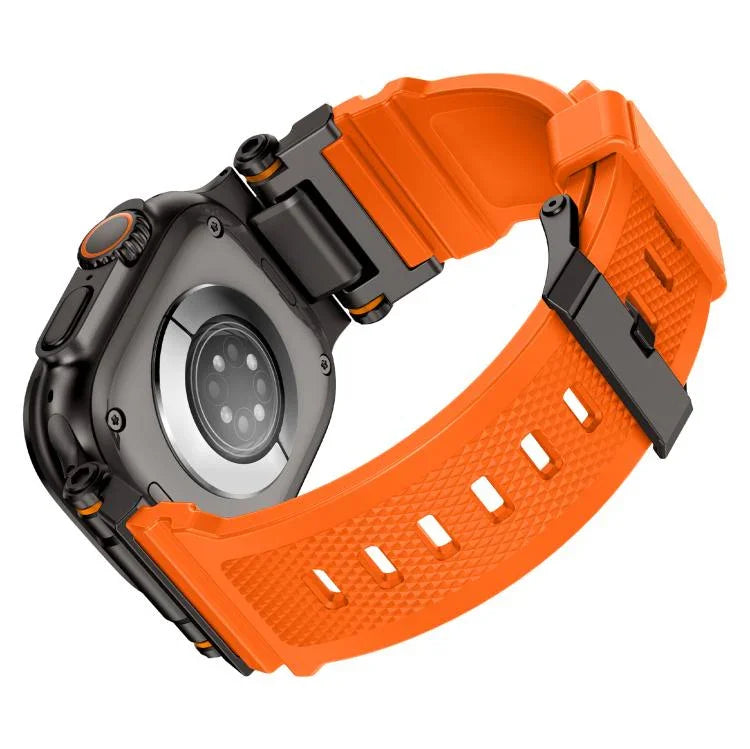 Bracelet de montre Kalebol Outdoor Explorer en TPU avec connecteur métallique, compatible avec Apple Watch 46 mm / 49 mm / 45 mm / 44 mm