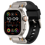Bracelet de montre Kalebol Outdoor Explorer en TPU avec connecteur métallique, compatible avec Apple Watch 46 mm / 49 mm / 45 mm / 44 mm