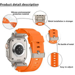 Bracelet de montre Kalebol Outdoor Explorer en TPU avec connecteur métallique, compatible avec Apple Watch 46 mm / 49 mm / 45 mm / 44 mm