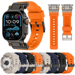 Bracelet de montre Kalebol Outdoor Explorer en TPU avec connecteur métallique, compatible avec Apple Watch 46 mm / 49 mm / 45 mm / 44 mm