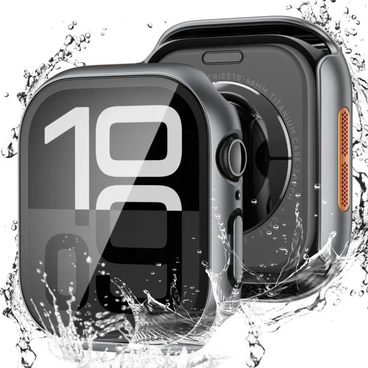 Étui de protection en polycarbonate avec film trempé intégré pour Apple Watch Series 6/5/4 et SE 44 mm, Apple Watch Series 6/5/4 et SE 40 mm, Apple Watch Series 11/10 46 mm, Apple Watch Series 11/10 42 mm, Apple Watch Series 9/8/7 45 mm…