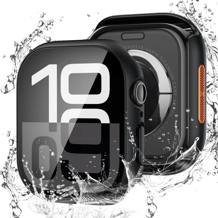 Étui de protection en polycarbonate avec film trempé intégré pour Apple Watch Series 6/5/4 et SE 44 mm, Apple Watch Series 6/5/4 et SE 40 mm, Apple Watch Series 11/10 46 mm, Apple Watch Series 11/10 42 mm, Apple Watch Series 9/8/7 45 mm…