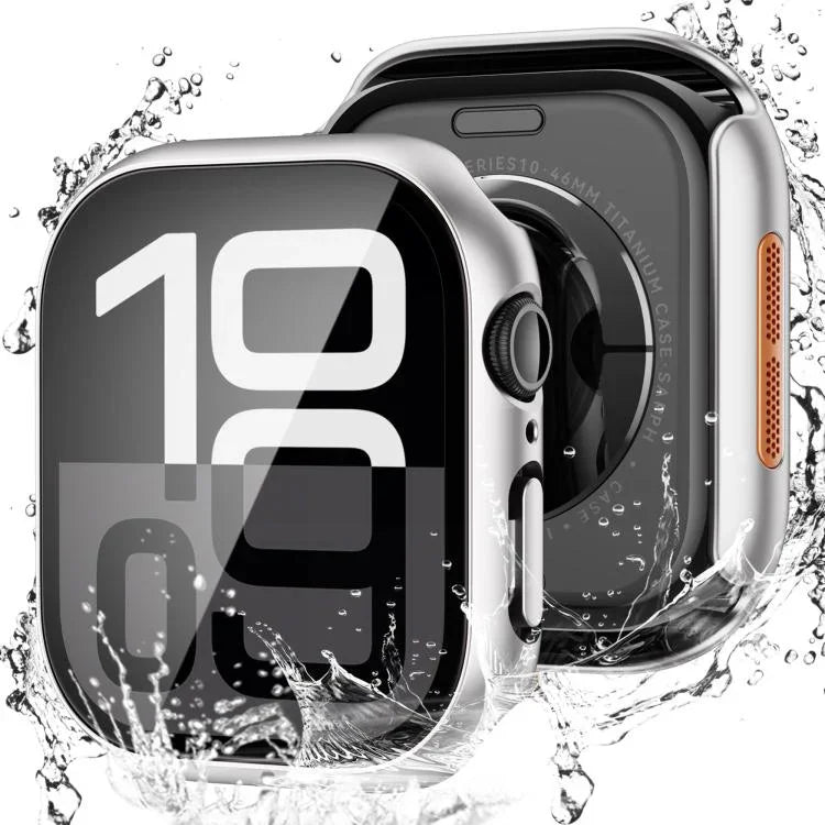 Étui de protection en polycarbonate avec film trempé intégré pour Apple Watch Series 6/5/4 et SE 44 mm, Apple Watch Series 6/5/4 et SE 40 mm, Apple Watch Series 11/10 46 mm, Apple Watch Series 11/10 42 mm, Apple Watch Series 9/8/7 45 mm…
