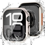 Étui de protection en polycarbonate avec film trempé intégré pour Apple Watch Series 6/5/4 et SE 44 mm, Apple Watch Series 6/5/4 et SE 40 mm, Apple Watch Series 11/10 46 mm, Apple Watch Series 11/10 42 mm, Apple Watch Series 9/8/7 45 mm…