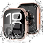 Étui de protection en polycarbonate avec film trempé intégré pour Apple Watch Series 6/5/4 et SE 44 mm, Apple Watch Series 6/5/4 et SE 40 mm, Apple Watch Series 11/10 46 mm, Apple Watch Series 11/10 42 mm, Apple Watch Series 9/8/7 45 mm…