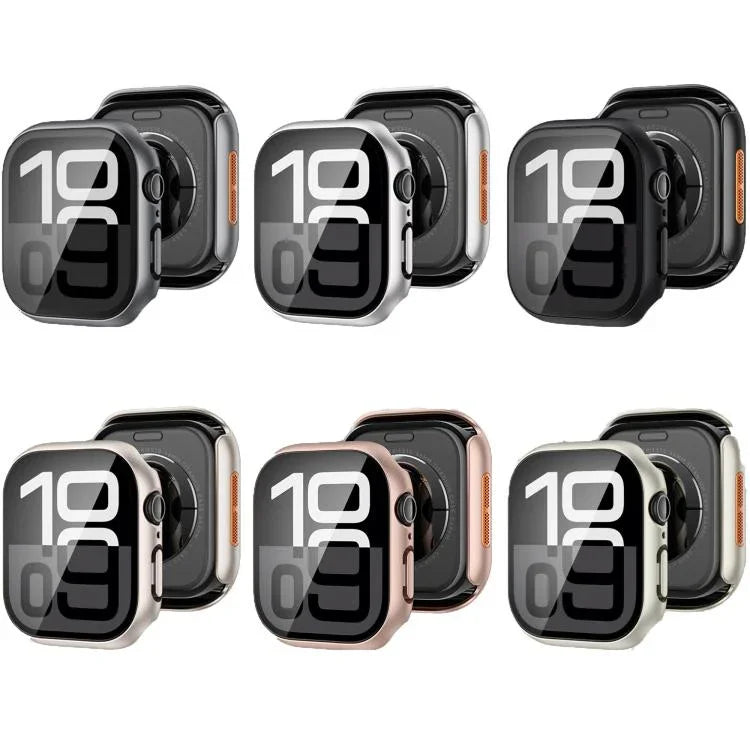 Étui de protection en polycarbonate avec film trempé intégré pour Apple Watch Series 6/5/4 et SE 44 mm, Apple Watch Series 6/5/4 et SE 40 mm, Apple Watch Series 11/10 46 mm, Apple Watch Series 11/10 42 mm, Apple Watch Series 9/8/7 45 mm…