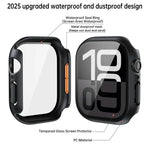 Étui de protection en polycarbonate avec film trempé intégré pour Apple Watch Series 6/5/4 et SE 44 mm, Apple Watch Series 6/5/4 et SE 40 mm, Apple Watch Series 11/10 46 mm, Apple Watch Series 11/10 42 mm, Apple Watch Series 9/8/7 45 mm…