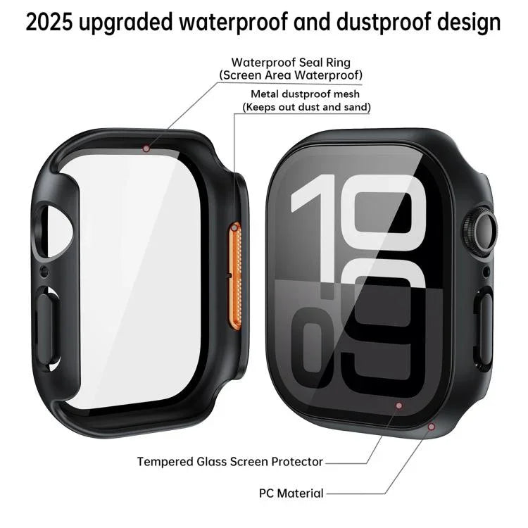Étui de protection en polycarbonate avec film trempé intégré pour Apple Watch Series 6/5/4 et SE 44 mm, Apple Watch Series 6/5/4 et SE 40 mm, Apple Watch Series 11/10 46 mm, Apple Watch Series 11/10 42 mm, Apple Watch Series 9/8/7 45 mm…