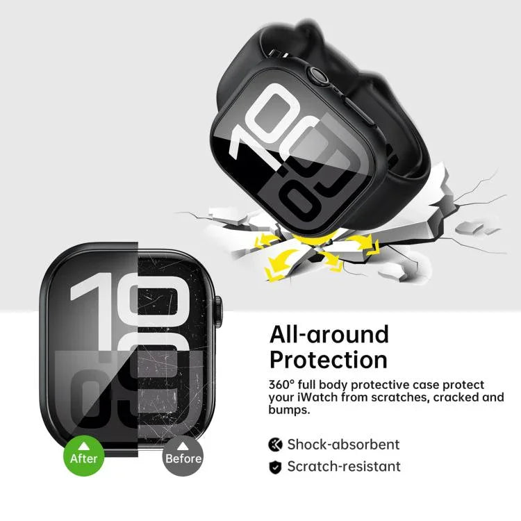 Étui de protection en polycarbonate avec film trempé intégré pour Apple Watch Series 6/5/4 et SE 44 mm, Apple Watch Series 6/5/4 et SE 40 mm, Apple Watch Series 11/10 46 mm, Apple Watch Series 11/10 42 mm, Apple Watch Series 9/8/7 45 mm…