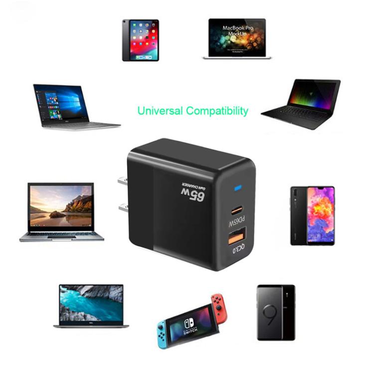 Chargeur PD41 GaN PD 45W + USB avec câble de données USB-C vers USB-C / 8 broches pour iPhone, prise EU, prise EU