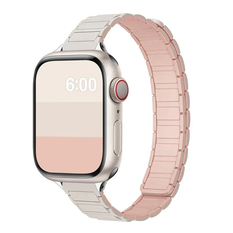 Bracelet de montre magnétique en silicone fin en forme de I à trois billes, pour Apple Watch 46 mm / 49 mm / 45 mm / 44 mm, pour Apple Watch 42 mm / 41 mm / 40 mm / 38 mm