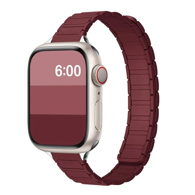 Bracelet de montre magnétique en silicone fin en forme de I à trois billes, pour Apple Watch 46 mm / 49 mm / 45 mm / 44 mm, pour Apple Watch 42 mm / 41 mm / 40 mm / 38 mm