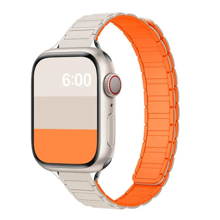 Bracelet de montre magnétique en silicone fin en forme de I à trois billes, pour Apple Watch 46 mm / 49 mm / 45 mm / 44 mm, pour Apple Watch 42 mm / 41 mm / 40 mm / 38 mm
