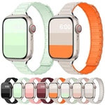 Bracelet de montre magnétique en silicone fin en forme de I à trois billes, pour Apple Watch 46 mm / 49 mm / 45 mm / 44 mm, pour Apple Watch 42 mm / 41 mm / 40 mm / 38 mm