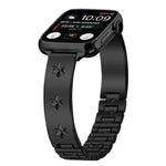 Bracelet de montre en métal à motif pétales de flocon de neige, compatible avec Apple Watch 46 mm / 49 mm / 45 mm / 44 mm et Apple Watch 42 mm / 41 mm / 40 mm / 38 mm.