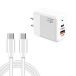 Chargeur PD41 GaN PD 45W + USB avec câble de données Type-C vers Type-C, prise US, prise UK