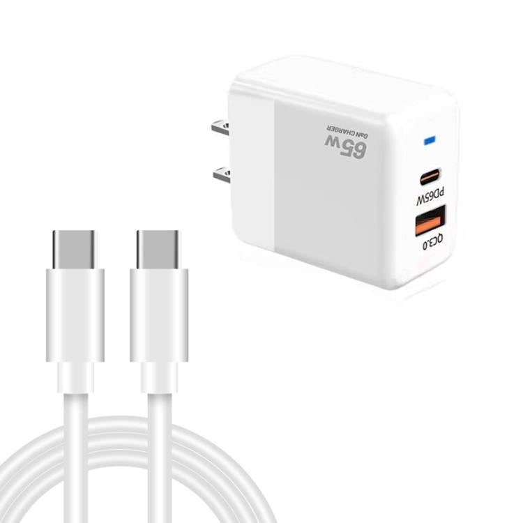 Chargeur PD41 GaN PD 45W + USB avec câble de données Type-C vers Type-C, prise US, prise UK