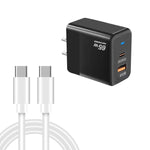 Chargeur PD41 GaN PD 45W + USB avec câble de données Type-C vers Type-C, prise US, prise UK