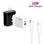 Chargeur PD41 GaN PD 45W + USB avec câble de données Type-C vers Type-C, prise US, prise UK