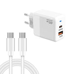 Chargeur PD41 GaN PD 45W + USB avec câble de données Type-C vers Type-C, prise EU, prise EU