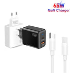 Chargeur PD41 GaN PD 45W + USB avec câble de données Type-C vers Type-C, prise EU, prise EU
