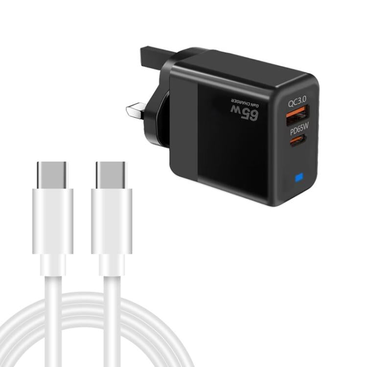 Chargeur PD41 GaN PD 45W + USB avec câble de données Type-C vers Type-C, prise UK, prise US