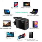 Chargeur PD41 GaN PD 45W + USB avec câble de données Type-C vers Type-C, prise UK, prise US