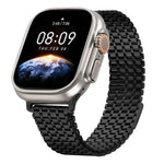 Bracelet de montre magnétique à neuf billes en acier, compatible avec les Apple Watch 46 mm / 49 mm / 45 mm / 44 mm et 42 mm / 41 mm / 40 mm / 38 mm.