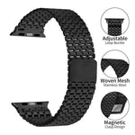 Bracelet de montre magnétique à neuf billes en acier, compatible avec les Apple Watch 46 mm / 49 mm / 45 mm / 44 mm et 42 mm / 41 mm / 40 mm / 38 mm.