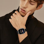 Bracelet de montre magnétique à neuf billes en acier, compatible avec les Apple Watch 46 mm / 49 mm / 45 mm / 44 mm et 42 mm / 41 mm / 40 mm / 38 mm.