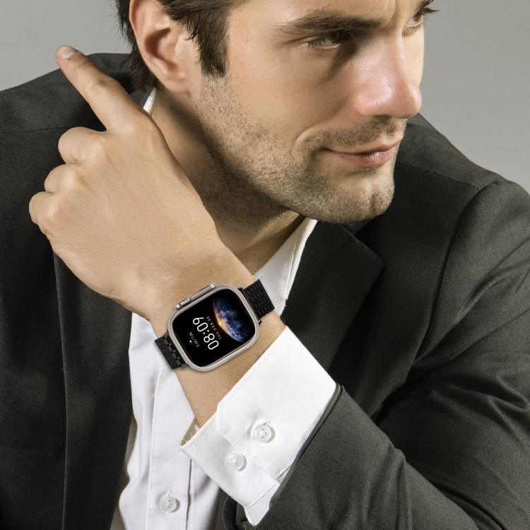 Bracelet de montre magnétique à neuf billes en acier, compatible avec les Apple Watch 46 mm / 49 mm / 45 mm / 44 mm et 42 mm / 41 mm / 40 mm / 38 mm.