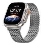 Bracelet de montre magnétique à neuf billes en acier, compatible avec les Apple Watch 46 mm / 49 mm / 45 mm / 44 mm et 42 mm / 41 mm / 40 mm / 38 mm.