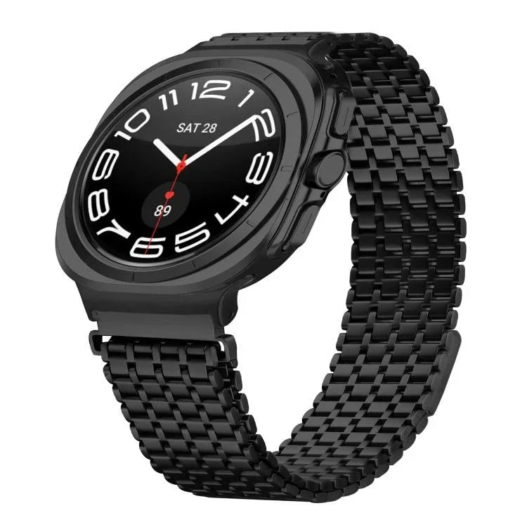 Bracelet de montre en acier inoxydable à boucle magnétique neuf perles, pour Samsung Galaxy Watch Ultra 47mm / Ultra 2025