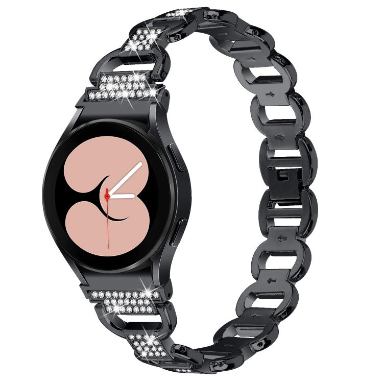 Bracelet de Montre en Acier Inoxydable avec Diamants Ovale Tête en Métal, Pour Samsung Galaxy Watch 7 40mm / 44mm