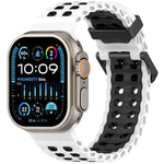 Bracelet de montre en silicone bicolore à double rangée de trous Ocean, pour Apple Watch 46 mm / 49 mm / 45 mm / 44 mm