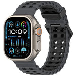 Bracelet de montre en silicone bicolore à double rangée de trous Ocean, pour Apple Watch 46 mm / 49 mm / 45 mm / 44 mm