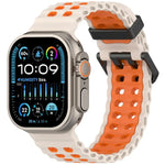 Bracelet de montre en silicone bicolore à double rangée de trous Ocean, pour Apple Watch 46 mm / 49 mm / 45 mm / 44 mm
