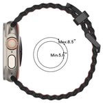 Bracelet de montre en silicone bicolore à double rangée de trous Ocean, pour Apple Watch 46 mm / 49 mm / 45 mm / 44 mm