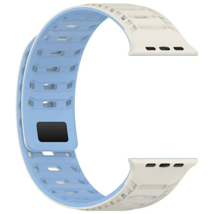 Bracelet de montre magnétique en silicone Mountain Armor, compatible avec les Apple Watch 46 mm / 49 mm / 45 mm / 44 mm et 42 mm / 41 mm / 40 mm / 38 mm.