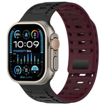 Bracelet de montre magnétique en silicone Mountain Armor, compatible avec les Apple Watch 46 mm / 49 mm / 45 mm / 44 mm et 42 mm / 41 mm / 40 mm / 38 mm.