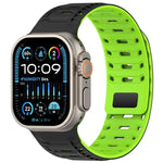 Bracelet de montre magnétique en silicone Mountain Armor, compatible avec les Apple Watch 46 mm / 49 mm / 45 mm / 44 mm et 42 mm / 41 mm / 40 mm / 38 mm.