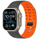 Bracelet de montre magnétique en silicone Mountain Armor, compatible avec les Apple Watch 46 mm / 49 mm / 45 mm / 44 mm et 42 mm / 41 mm / 40 mm / 38 mm.
