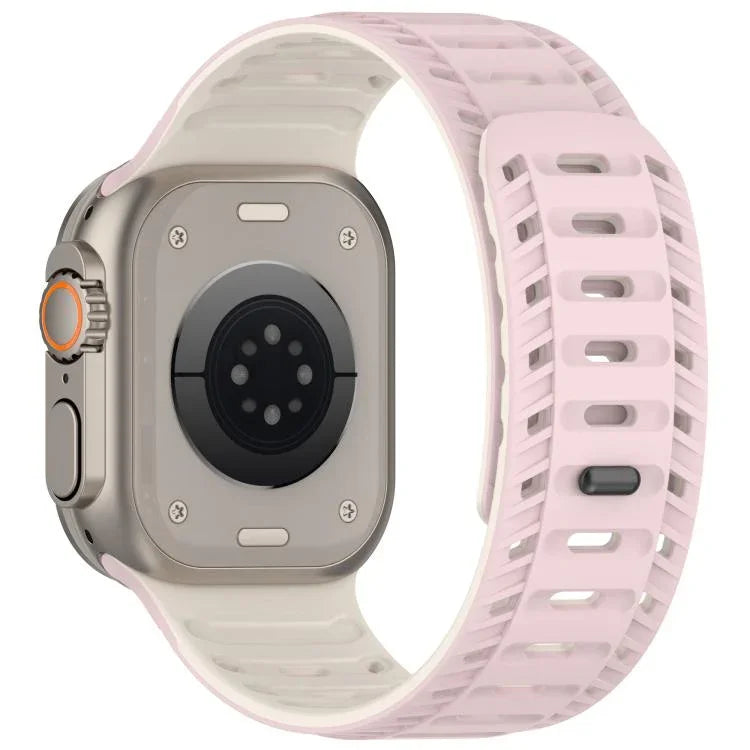 Bracelet de montre magnétique en silicone Mountain Armor, compatible avec les Apple Watch 46 mm / 49 mm / 45 mm / 44 mm et 42 mm / 41 mm / 40 mm / 38 mm.