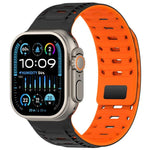 Bracelet de montre magnétique en silicone Mountain Armor, compatible avec les Apple Watch 46 mm / 49 mm / 45 mm / 44 mm et 42 mm / 41 mm / 40 mm / 38 mm.
