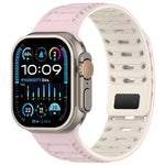 Bracelet de montre magnétique en silicone Mountain Armor, compatible avec les Apple Watch 46 mm / 49 mm / 45 mm / 44 mm et 42 mm / 41 mm / 40 mm / 38 mm.