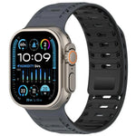 Bracelet de montre magnétique en silicone Mountain Armor, compatible avec les Apple Watch 46 mm / 49 mm / 45 mm / 44 mm et 42 mm / 41 mm / 40 mm / 38 mm.